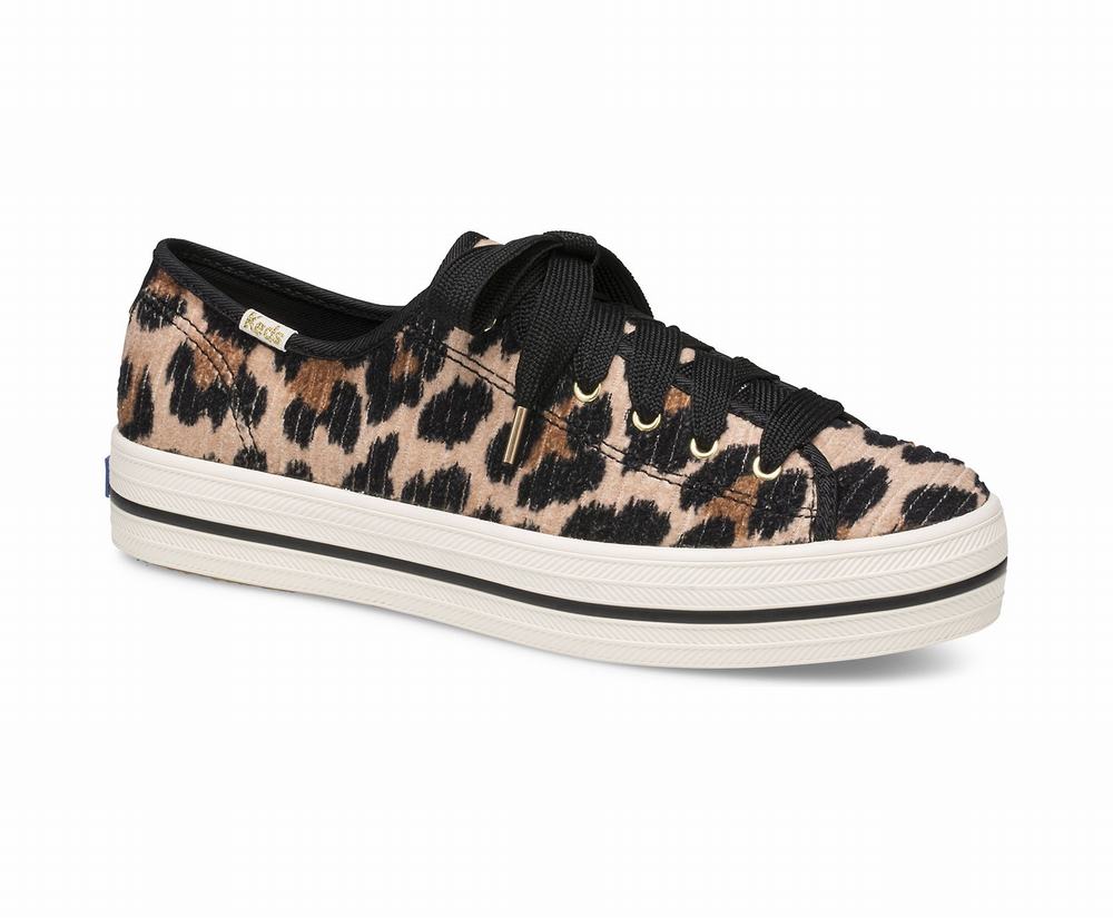 Women's Keds x kate spade new york Triple Kick Leopard Co duroy Sneakers Leopard 8956032HA - South A